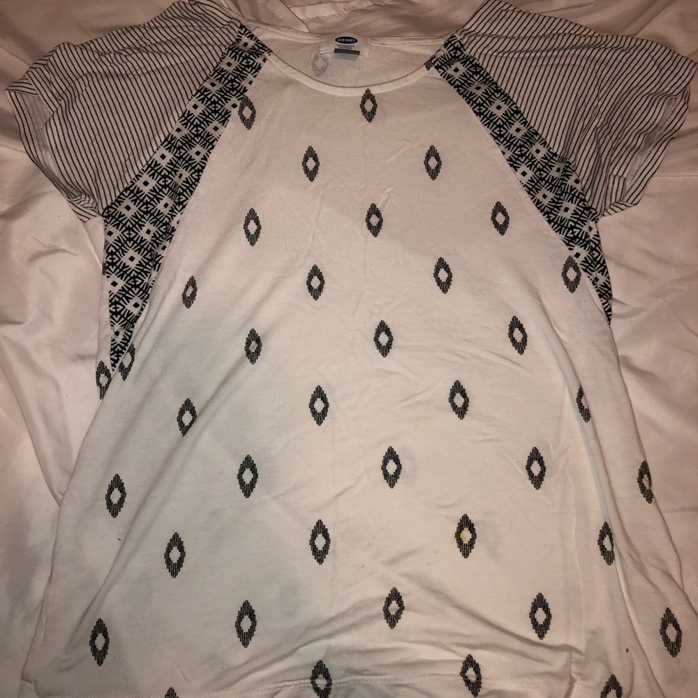 White and black shirt